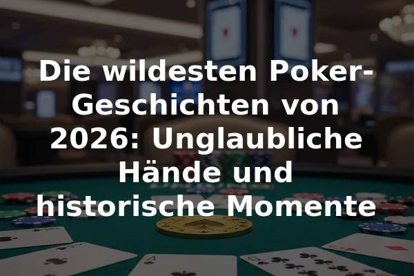 Die wildesten Poker-Geschichten von 2026: Unglaubliche Hände und historische Momente