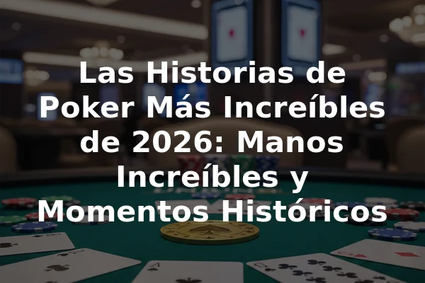 Las Historias de Poker Más Increíbles de 2026: Manos Increíbles y Momentos Históricos
