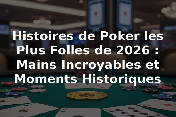 Histoires de Poker les Plus Folles de 2026 : Mains Incroyables et Moments Historiques