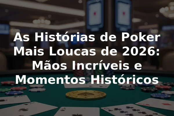 As Histórias de Poker Mais Loucas de 2026: Mãos Incríveis e Momentos Históricos
