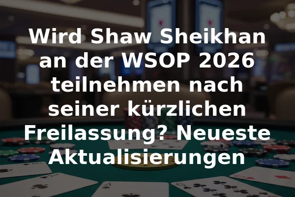 Wird Shaw Sheikhan an der WSOP 2026 teilnehmen nach seiner kürzlichen Freilassung? Neueste Aktualisierungen
