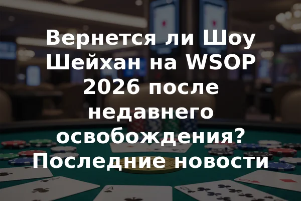 Вернется ли Шоу Шейхан на WSOP 2026 после недавнего освобождения? Последние новости