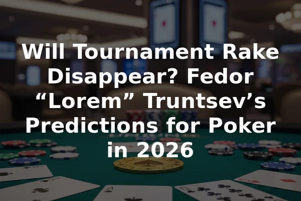 Will Tournament Rake Disappear? Fedor “Lorem” Truntsev’s Predictions for Poker in 2026