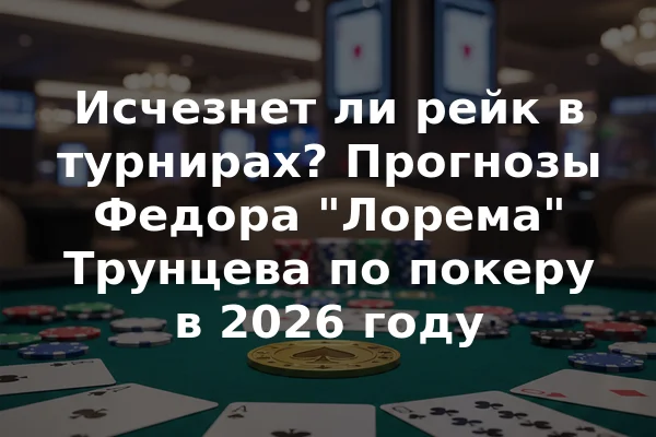Исчезнет ли рейк в турнирах? Прогнозы Федора "Лорема" Трунцева по покеру в 2026 году