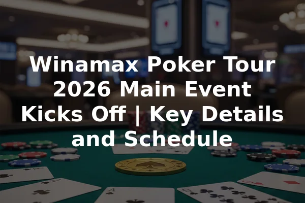 Winamax Poker Tour 2026 Main Event Kicks Off | Key Details and Schedule