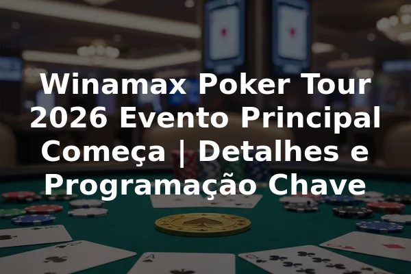 Winamax Poker Tour 2026 Evento Principal Começa | Detalhes e Programação Chave
