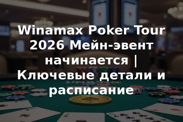 Winamax Poker Tour 2026 Мейн-эвент начинается | Ключевые детали и расписание