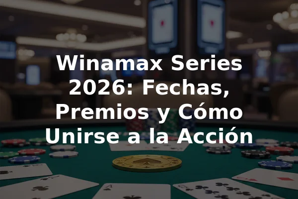 Winamax Series 2026: Fechas, Premios y Cómo Unirse a la Acción