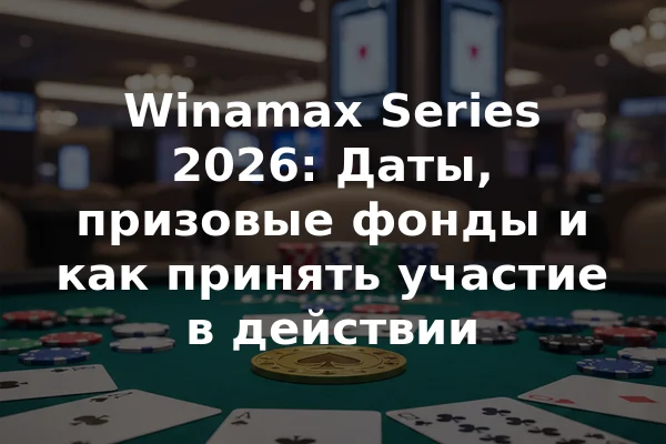 Winamax Series 2026: Даты, призовые фонды и как принять участие в действии