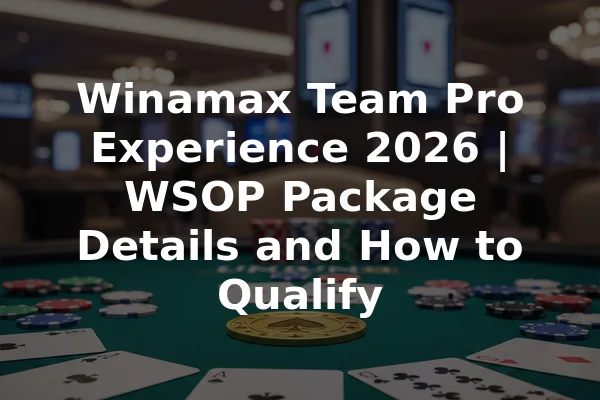 Winamax Team Pro Experience 2026 | WSOP Package Details and How to Qualify