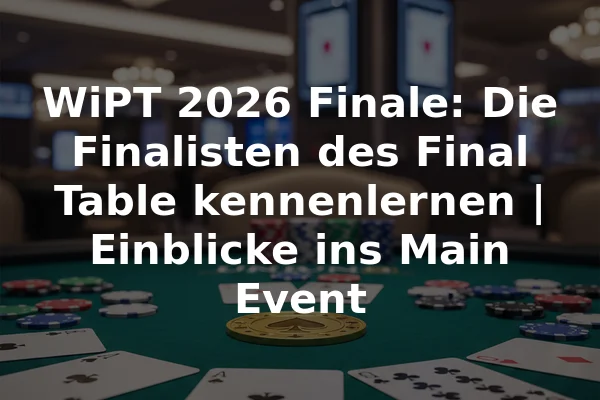 WiPT 2026 Finale: Die Finalisten des Final Table kennenlernen | Einblicke ins Main Event
