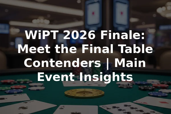 WiPT 2026 Finale: Meet the Final Table Contenders | Main Event Insights