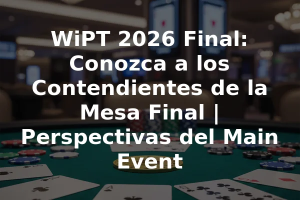 WiPT 2026 Final: Conozca a los Contendientes de la Mesa Final | Perspectivas del Main Event