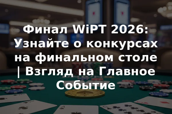 Финал WiPT 2026: Узнайте о конкурсах на финальном столе | Взгляд на Главное Событие