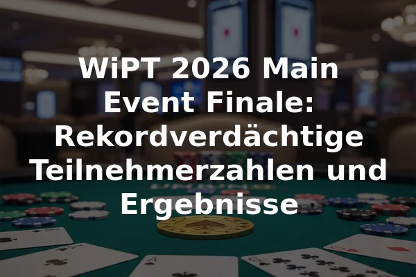 WiPT 2026 Main Event Finale: Rekordverdächtige Teilnehmerzahlen und Ergebnisse