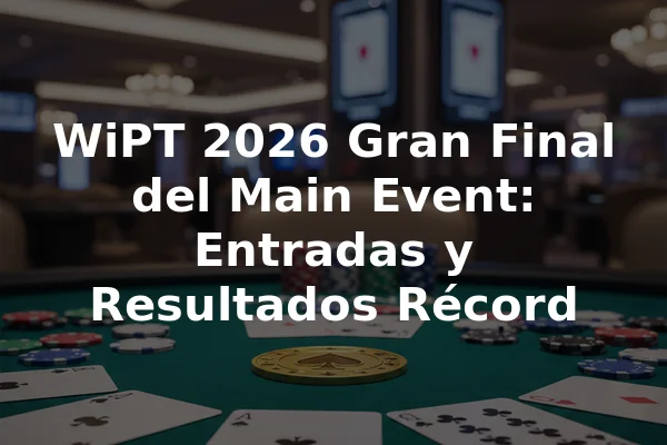 WiPT 2026 Gran Final del Main Event: Entradas y Resultados Récord