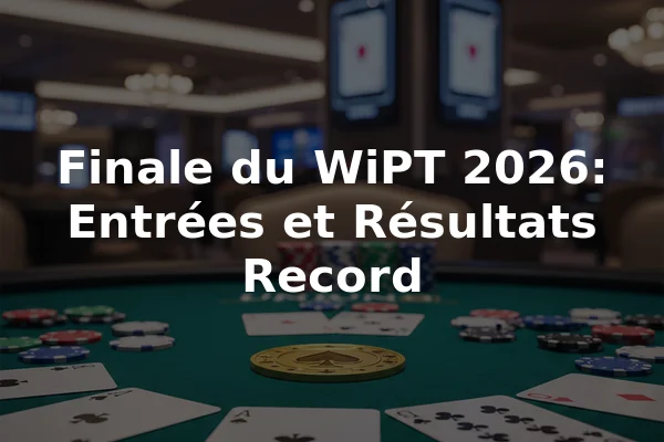 Finale du WiPT 2026: Entrées et Résultats Record