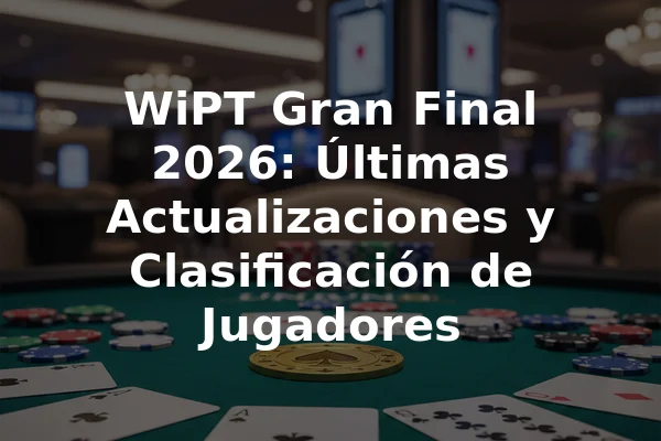 WiPT Gran Final 2026: Últimas Actualizaciones y Clasificación de Jugadores