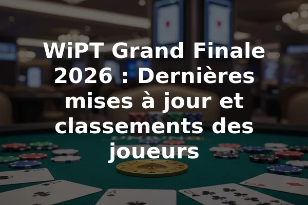 WiPT Grand Finale 2026 : Dernières mises à jour et classements des joueurs