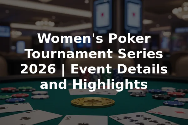 Women's Poker Tournament Series 2026 | Event Details and Highlights
