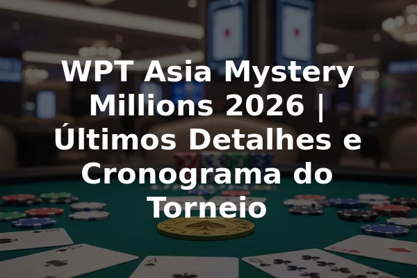 WPT Asia Mystery Millions 2026 | Últimos Detalhes e Cronograma do Torneio