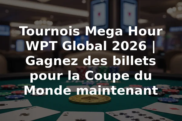 Tournois Mega Hour WPT Global 2026 | Gagnez des billets pour la Coupe du Monde maintenant
