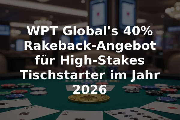 WPT Global's 40% Rakeback-Angebot für High-Stakes Tischstarter im Jahr 2026