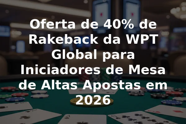 Oferta de 40% de Rakeback da WPT Global para Iniciadores de Mesa de Altas Apostas em 2026
