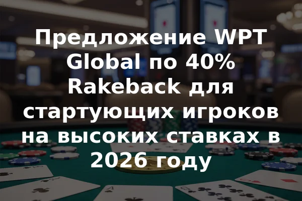 Предложение WPT Global по 40% Rakeback для стартующих игроков на высоких ставках в 2026 году