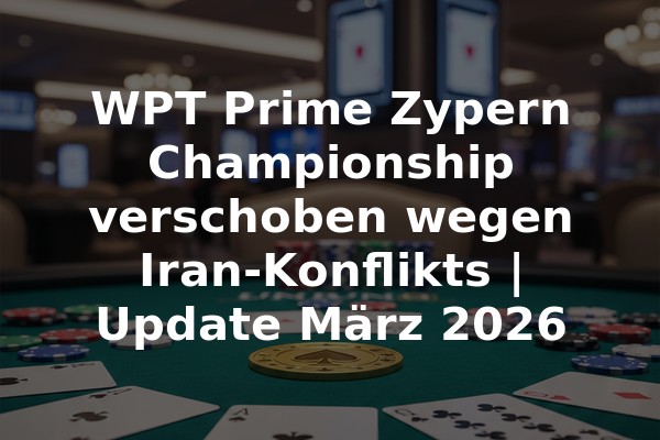 WPT Prime Zypern Championship verschoben wegen Iran-Konflikts | Update März 2026