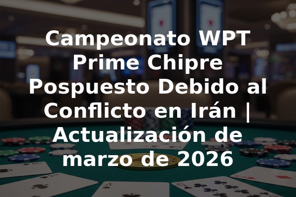 Campeonato WPT Prime Chipre Pospuesto Debido al Conflicto en Irán | Actualización de marzo de 2026