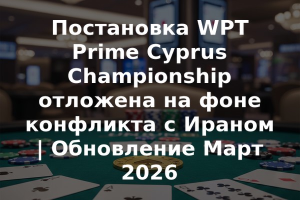 Постановка WPT Prime Cyprus Championship отложена на фоне конфликта с Ираном | Обновление Март 2026