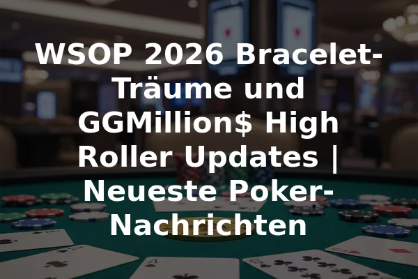WSOP 2026 Bracelet-Träume und GGMillion$ High Roller Updates | Neueste Poker-Nachrichten