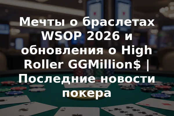 Мечты о браслетах WSOP 2026 и обновления о High Roller GGMillion$ | Последние новости покера