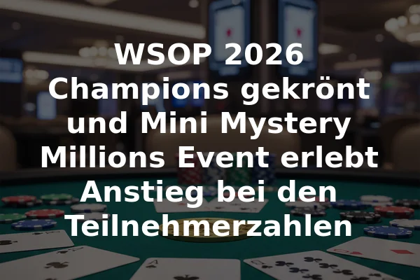 WSOP 2026 Champions gekrönt und Mini Mystery Millions Event erlebt Anstieg bei den Teilnehmerzahlen