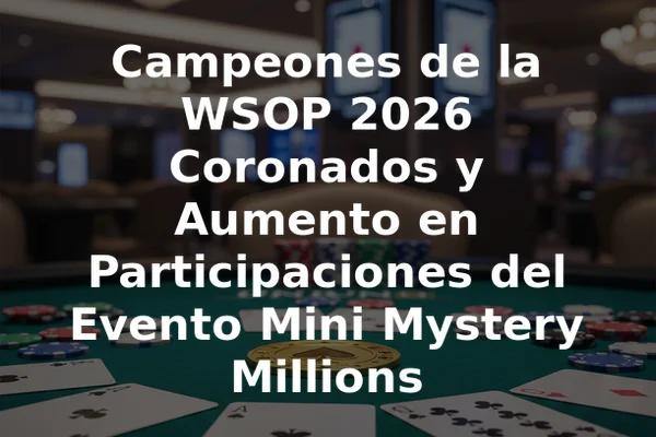 Campeones de la WSOP 2026 Coronados y Aumento en Participaciones del Evento Mini Mystery Millions
