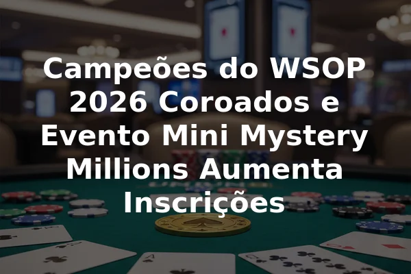 Campeões do WSOP 2026 Coroados e Evento Mini Mystery Millions Aumenta Inscrições