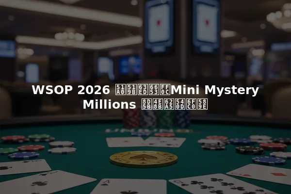WSOP 2026 冠军揭晓，Mini Mystery Millions 赛事报名激增
