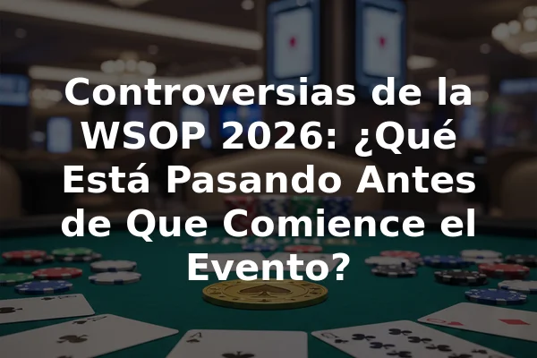 Controversias de la WSOP 2026: ¿Qué Está Pasando Antes de Que Comience el Evento?
