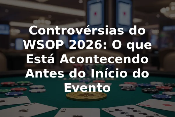 Controvérsias do WSOP 2026: O que Está Acontecendo Antes do Início do Evento
