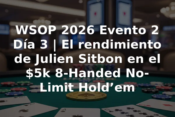 WSOP 2026 Evento 2 Día 3 | El rendimiento de Julien Sitbon en el $5k 8-Handed No-Limit Hold’em