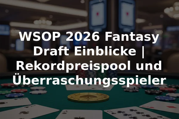 WSOP 2026 Fantasy Draft Einblicke | Rekordpreispool und Überraschungsspieler