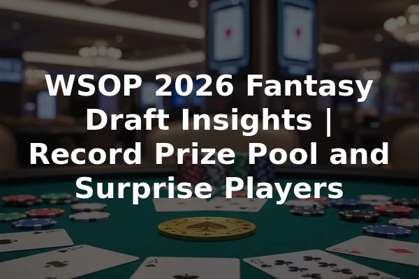 WSOP 2026 Fantasy Draft Insights | Record Prize Pool and Surprise Players