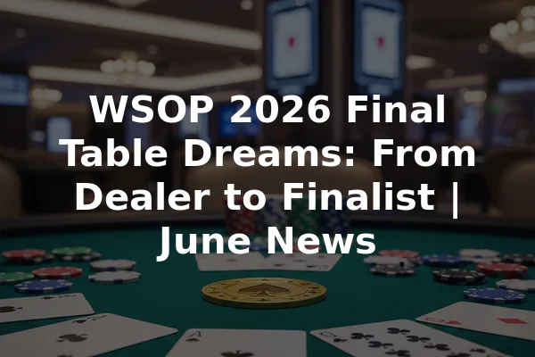 WSOP 2026 Final Table Dreams: From Dealer to Finalist | June News