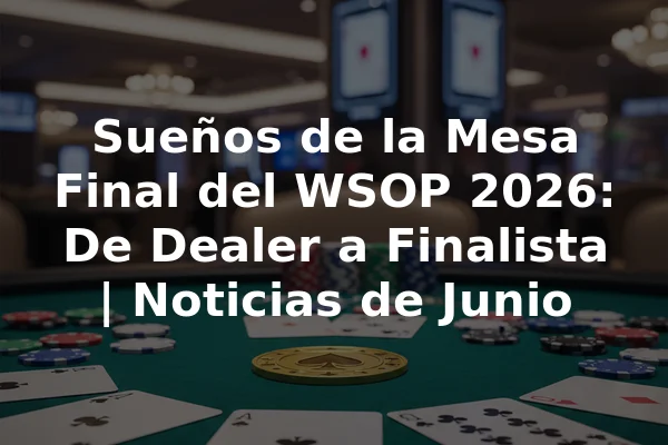 Sueños de la Mesa Final del WSOP 2026: De Dealer a Finalista | Noticias de Junio