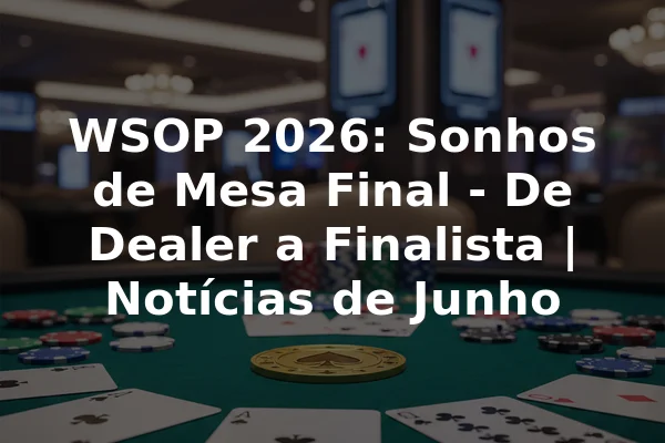WSOP 2026: Sonhos de Mesa Final - De Dealer a Finalista | Notícias de Junho