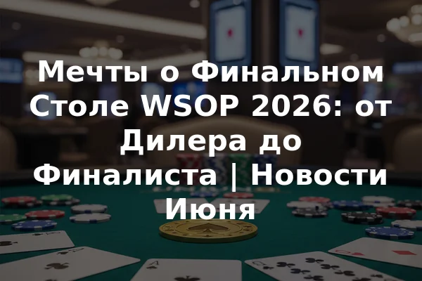 Мечты о Финальном Столе WSOP 2026: от Дилера до Финалиста | Новости Июня