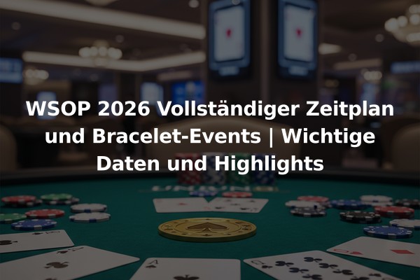 WSOP 2026 Vollständiger Zeitplan und Bracelet-Events | Wichtige Daten und Highlights