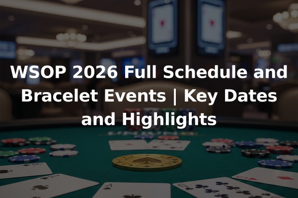 WSOP 2026 Full Schedule and Bracelet Events | Key Dates and Highlights