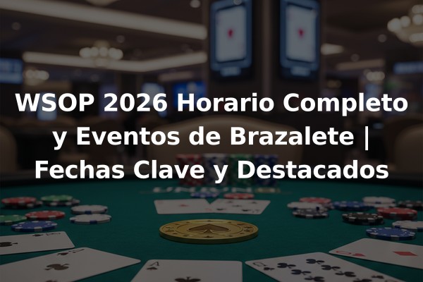 WSOP 2026 Horario Completo y Eventos de Brazalete | Fechas Clave y Destacados